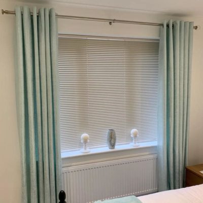 eyelet curtain with window venetian blinds for bedroom by curtains in dubai and blinds shop